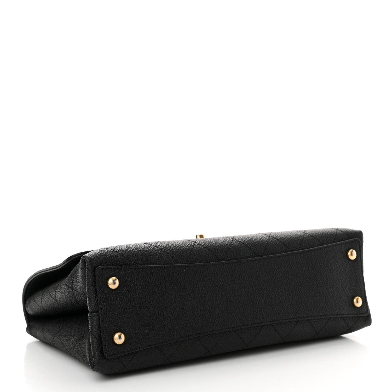 Grained Calfskin Stitched Flap Black