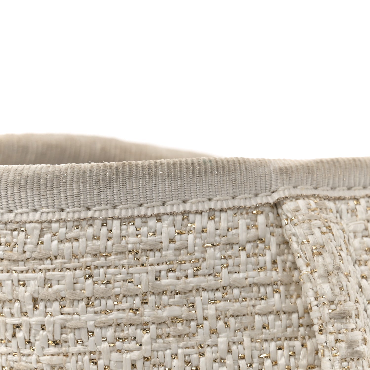 Lurex Boucle Medium Deauville Tote White