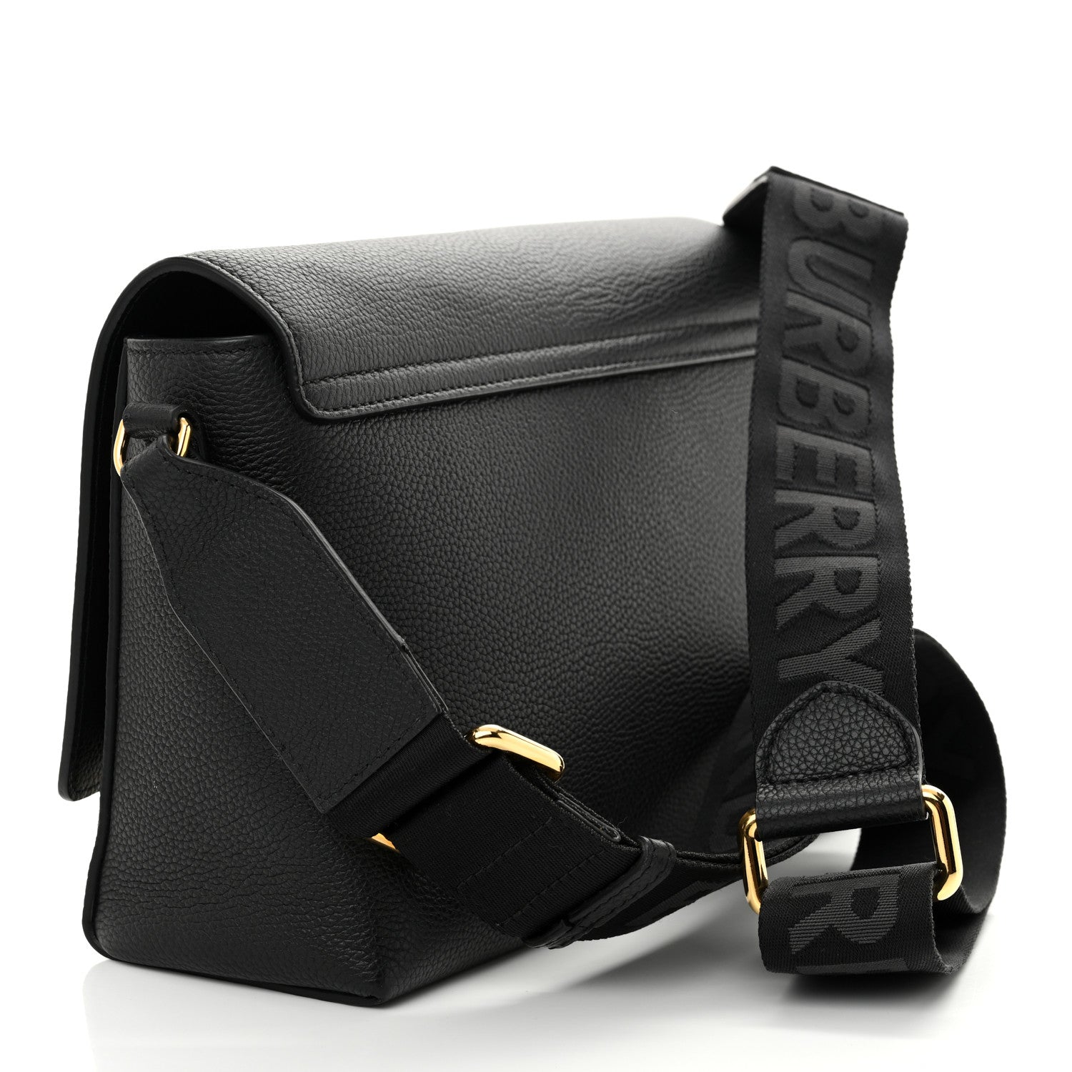 Grainy Calfskin Vintage Check Note Crossbody Bag Black