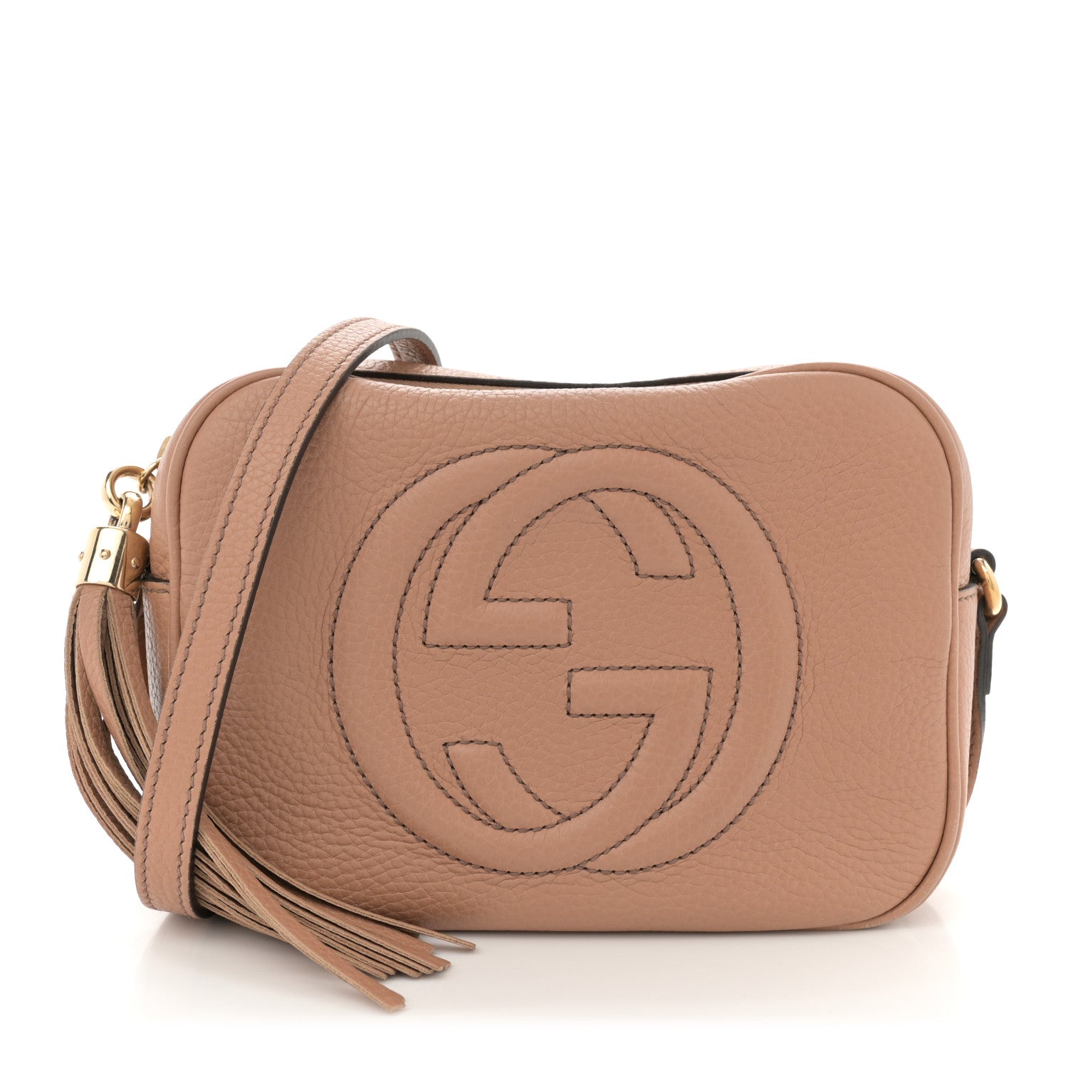 Pebbled Calfskin Small Soho Disco Bag Camelia