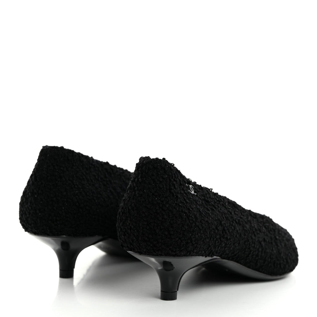 Tweed Patent Calfskin Pumps 37.5 Black