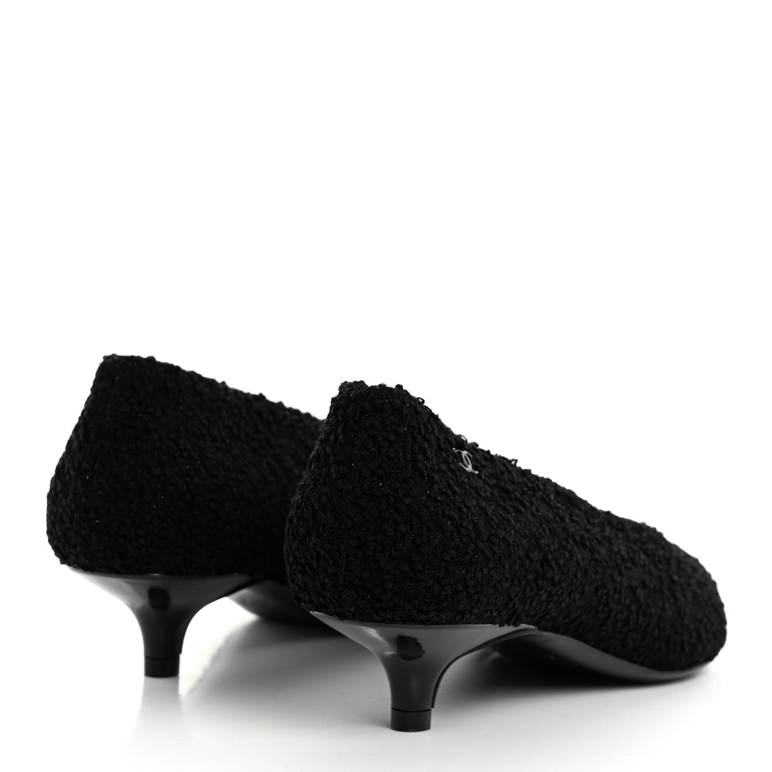 Tweed Patent Calfskin Pumps 37.5 Black