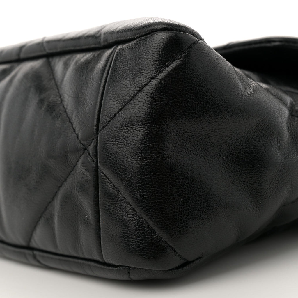 Goatskin Quilted Large Chanel 19 Flap Black