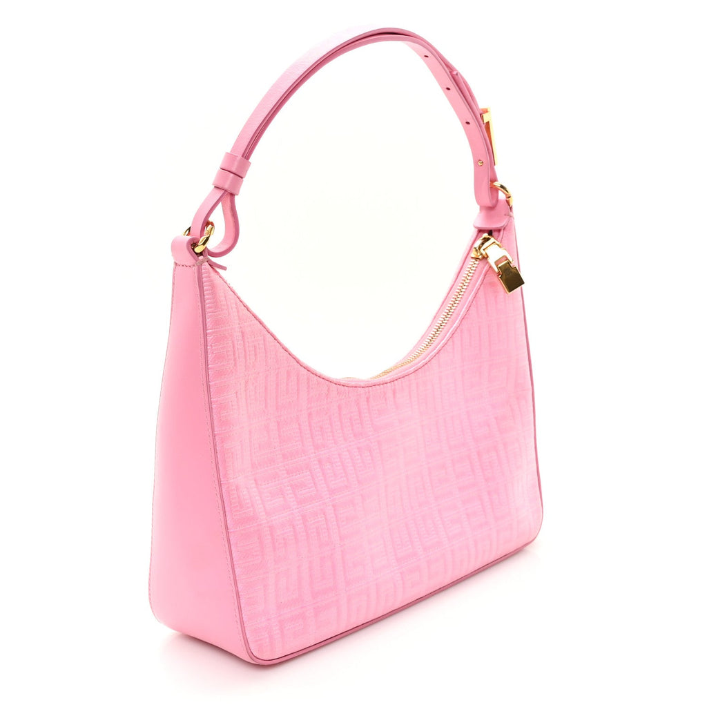 Coated Canvas Logo 4G Embossed Small Moon Cut Out Shoulder Bag Pink