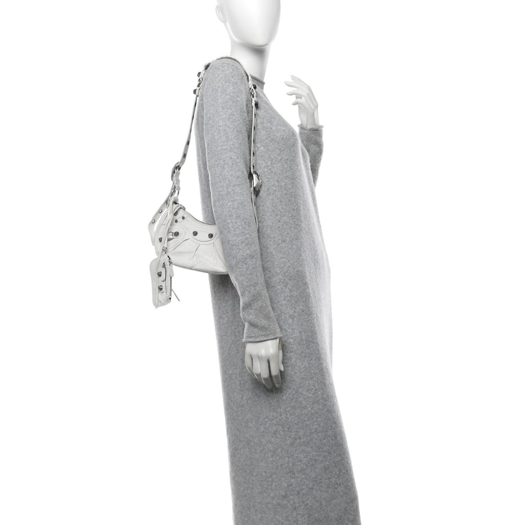 Agneau Arena Le Cagole Shoulder Bag XS Optic White