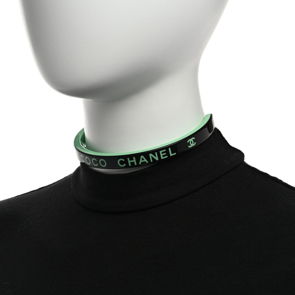 Resin Logo Choker Green Black