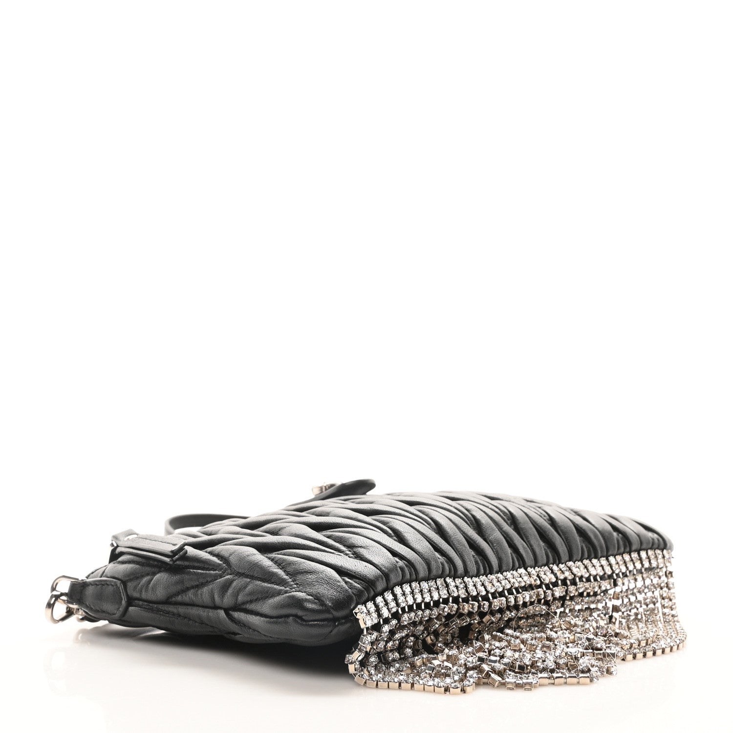 Nappa Matelasse Crystal Mini Crossbody Black