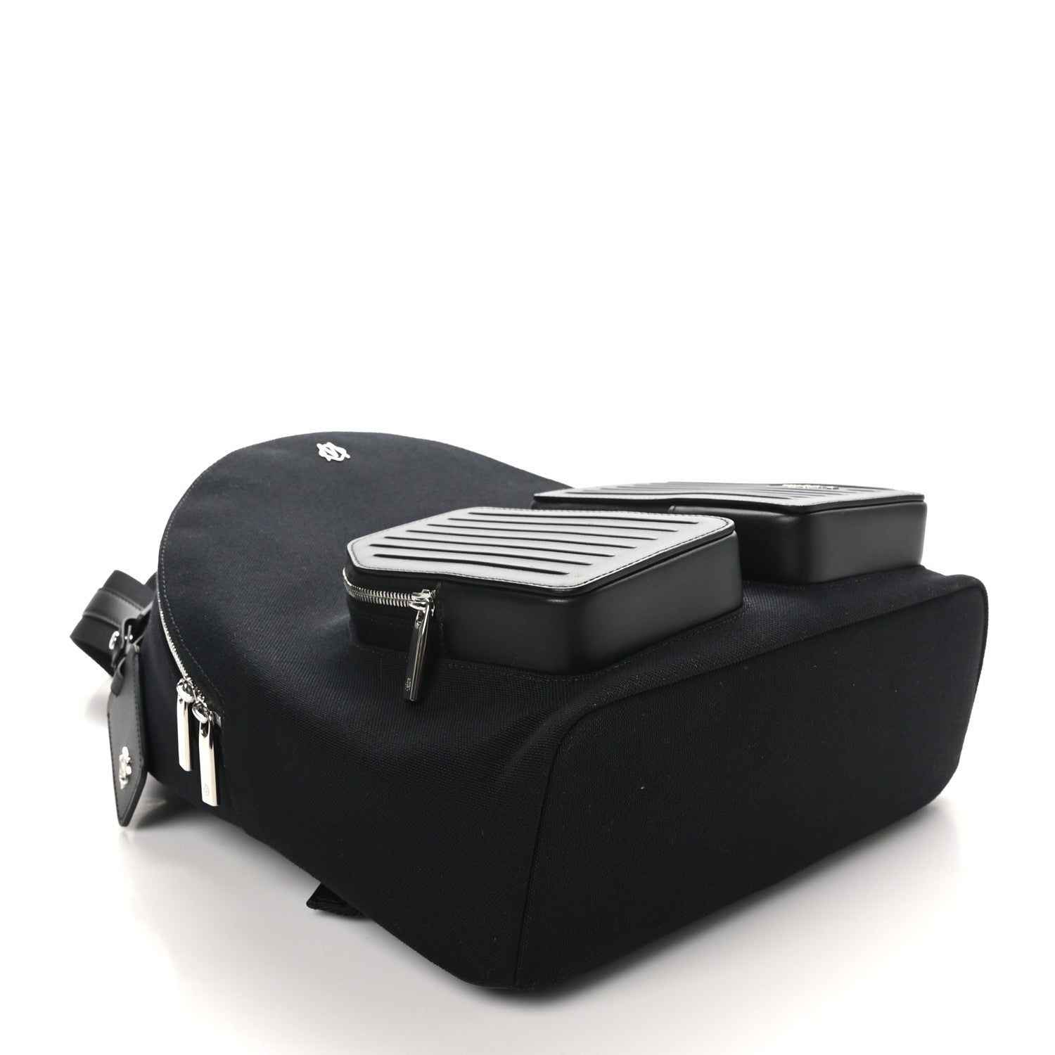 Canvas Calfskin Never Still Medium Backpack Black