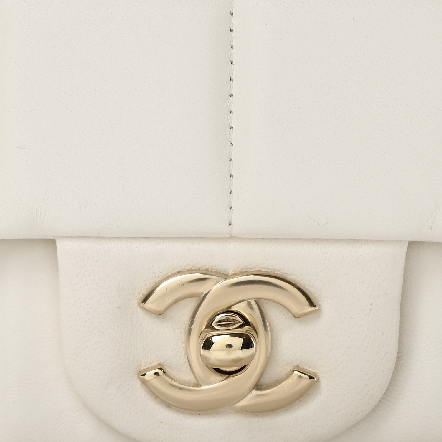 Lambskin Resin Crystal Square Quilted Monacoco Mini Square Flap White