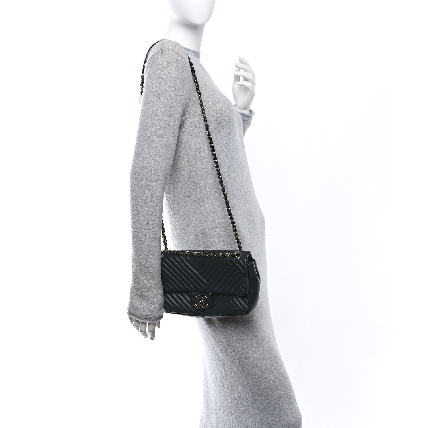 Lambskin Small CC Crossing Flap Black