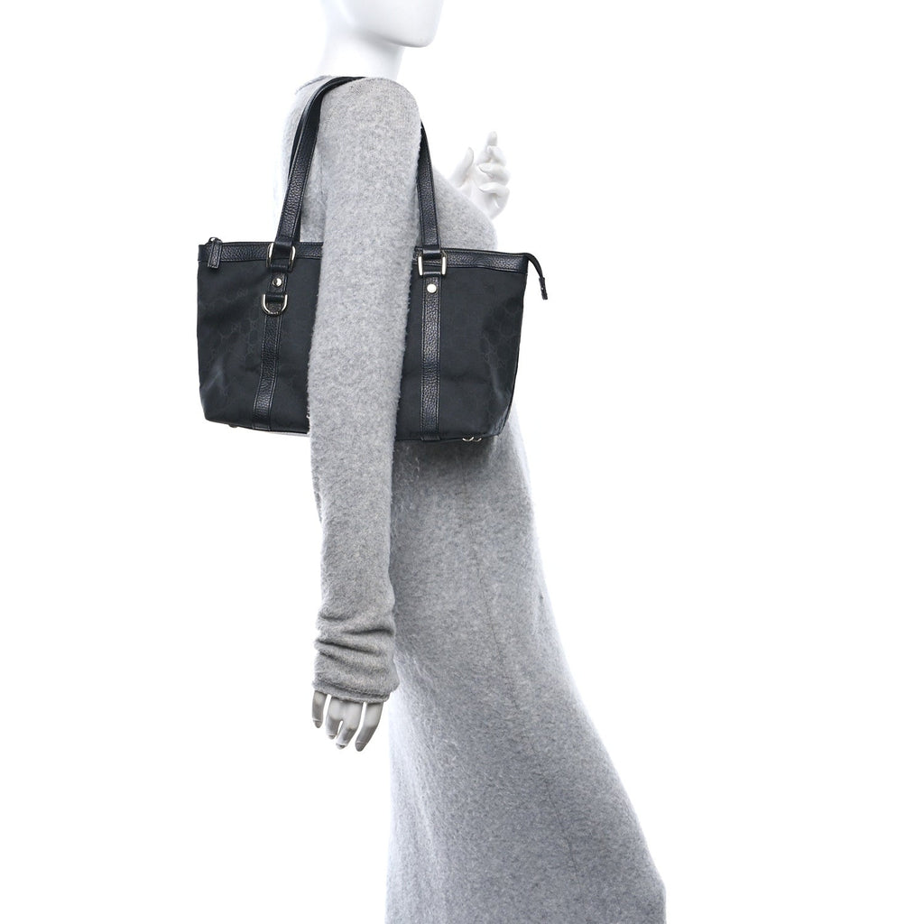 Nylon Monogram Medium Abbey Tote Black