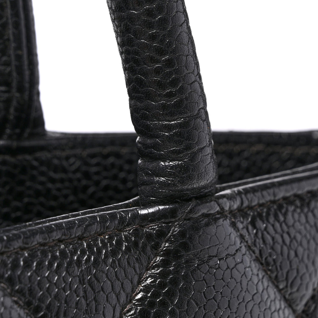 Caviar Quilted Medallion Tote Black