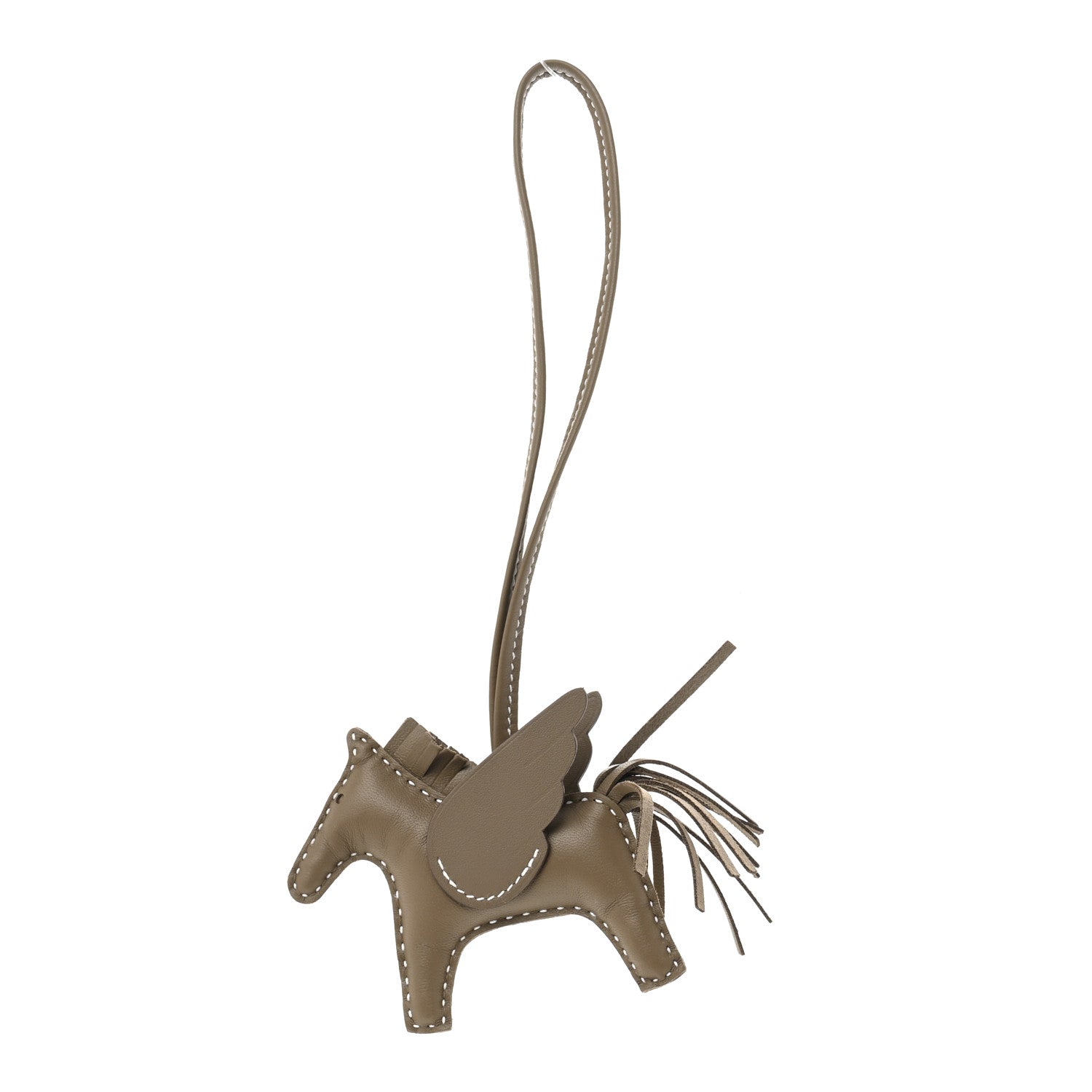 Milo Lambskin Grigri Rodeo Pegase Horse Bag Charm PM Etoupe