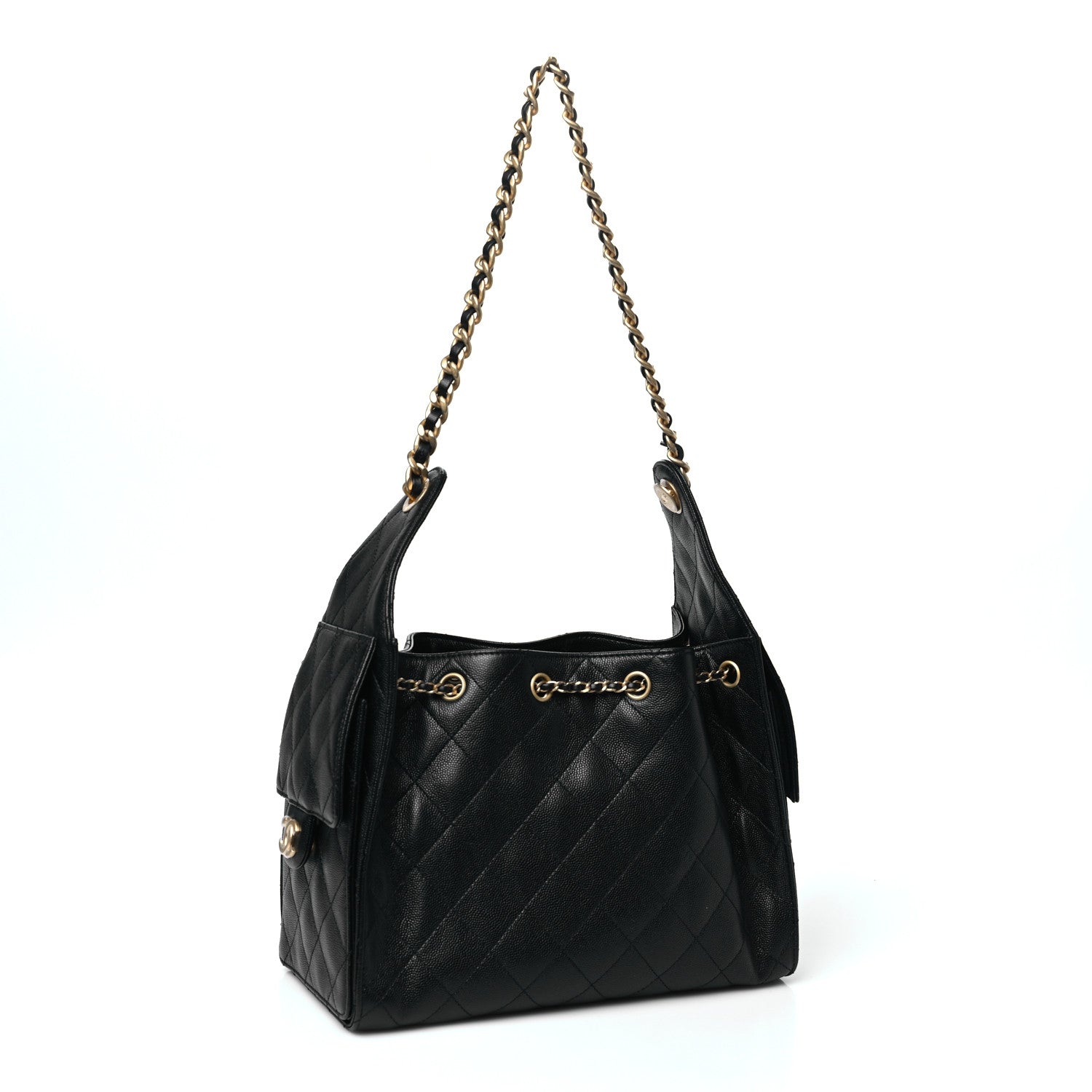 Caviar Quilted Small Chanel 25 Handbag Black