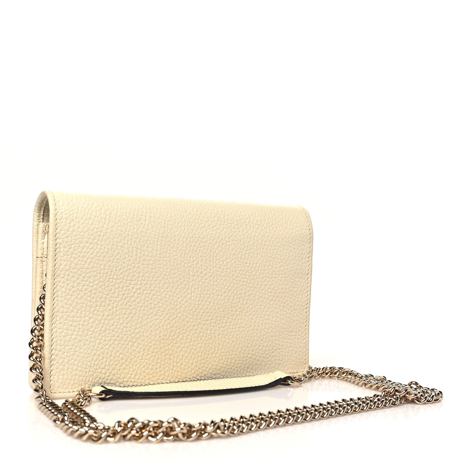 Pebbled Calfskin Soho Wallet on Chain Ivoire