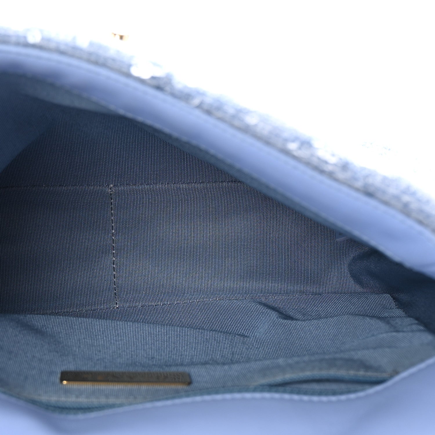 Sequin Quilted Medium Chanel 19 Flap Light Blue