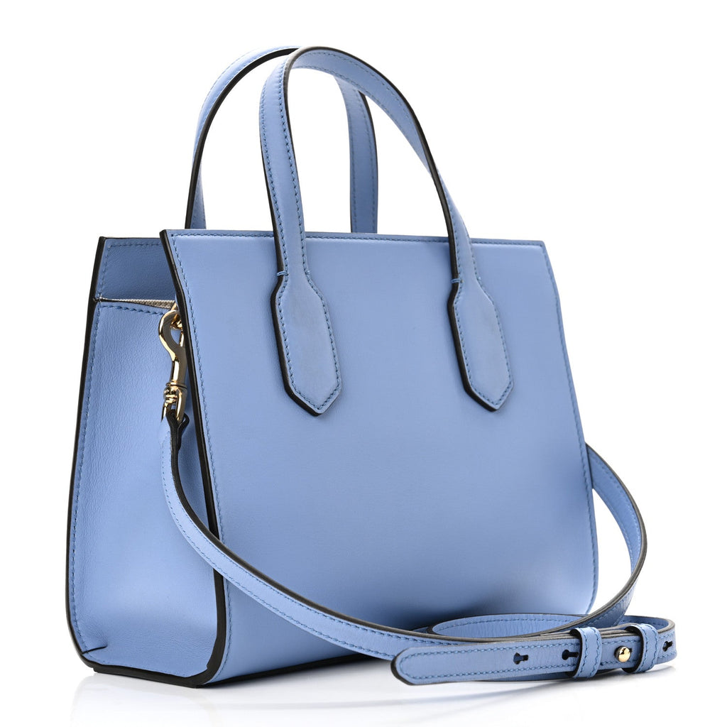 Calfskin Marmont Ribbon Top Handle Bag Blue