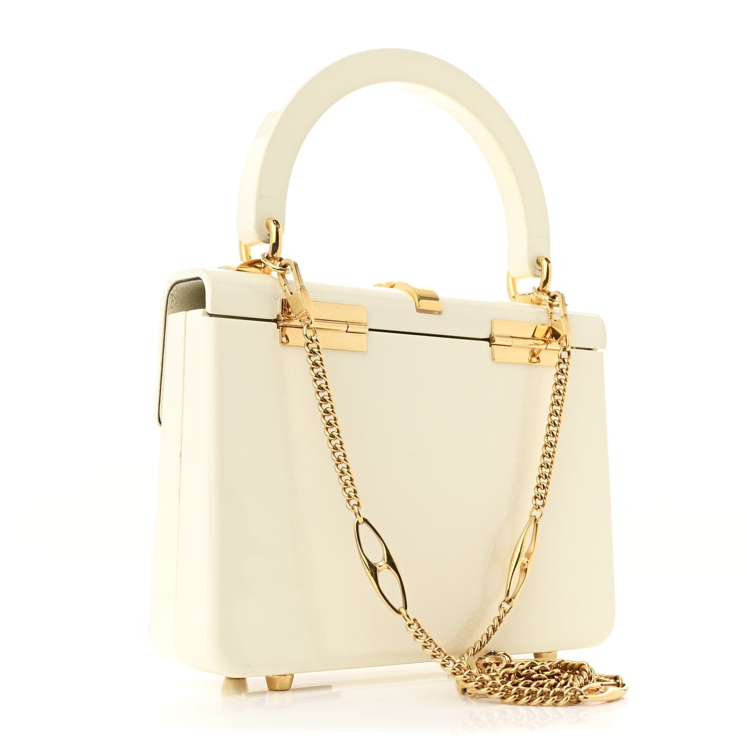 Plexiglass Mini Sylvie 1969 Top Handle Bag Ivory