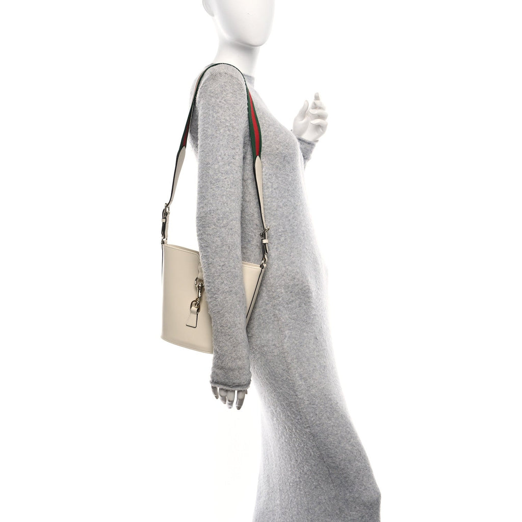 Tritone Calfskin Web Mini Ophidia Bucket Bag New Ivoire