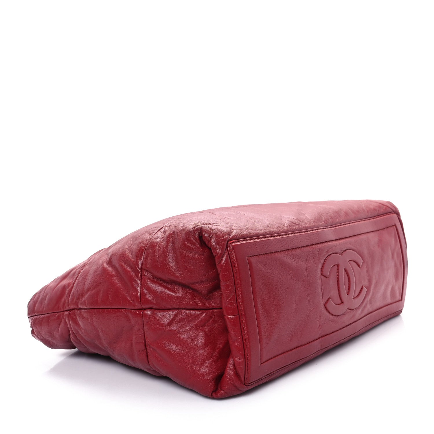 Lambskin Quilted Large Coco Cocoon Reversible Tote Red Red