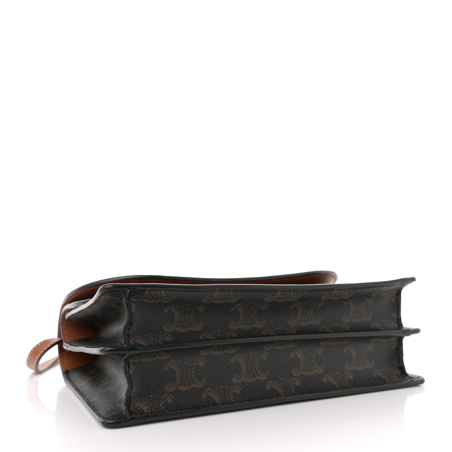 Triomphe Canvas Lambskin Wallet On Strap Tan