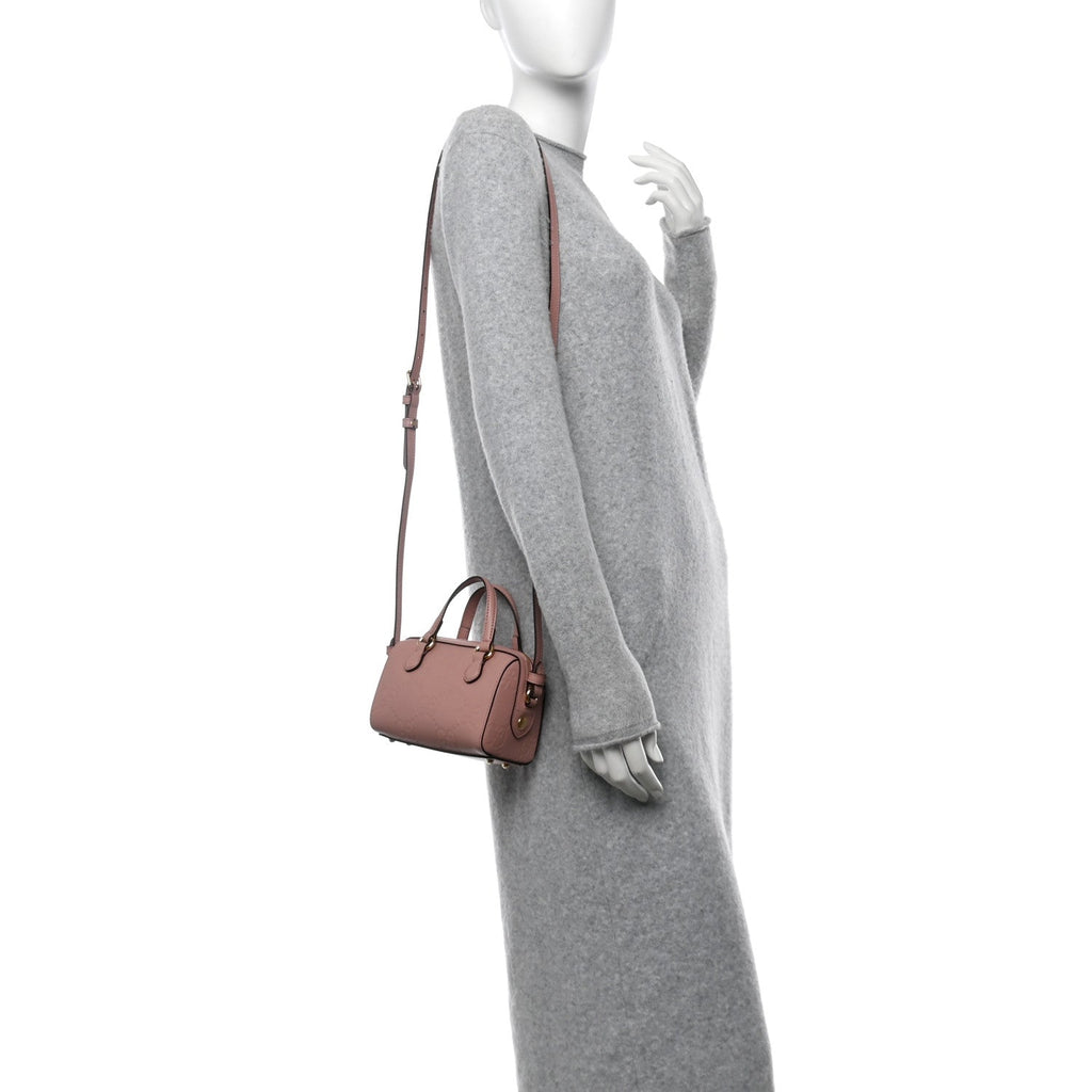 GG Gilbert Calfskin Jumbo Super Mini Top Handle Bowler Bag Soft Pink