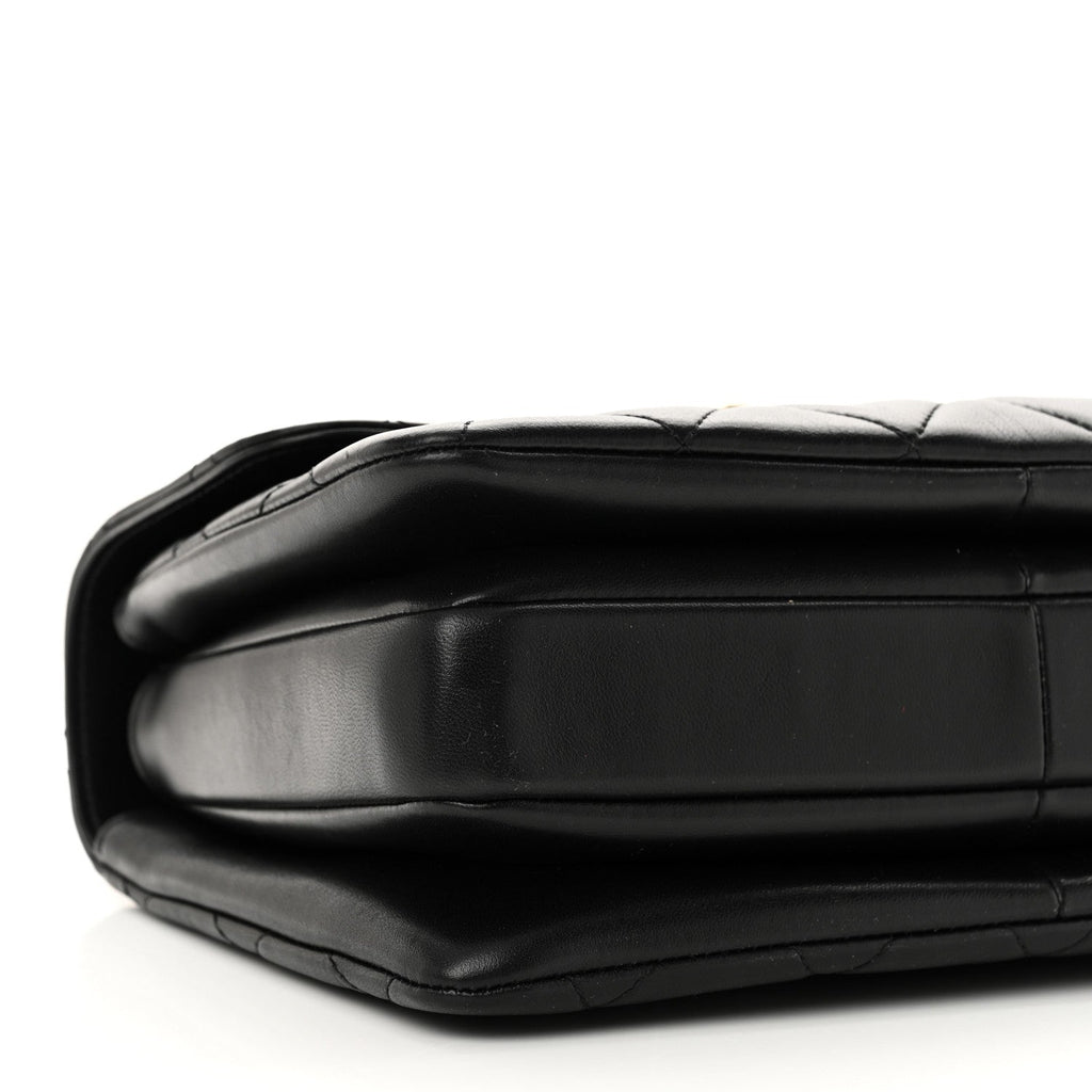 Lambskin Quilted Small Trendy CC Dual Handle Flap Bag Black