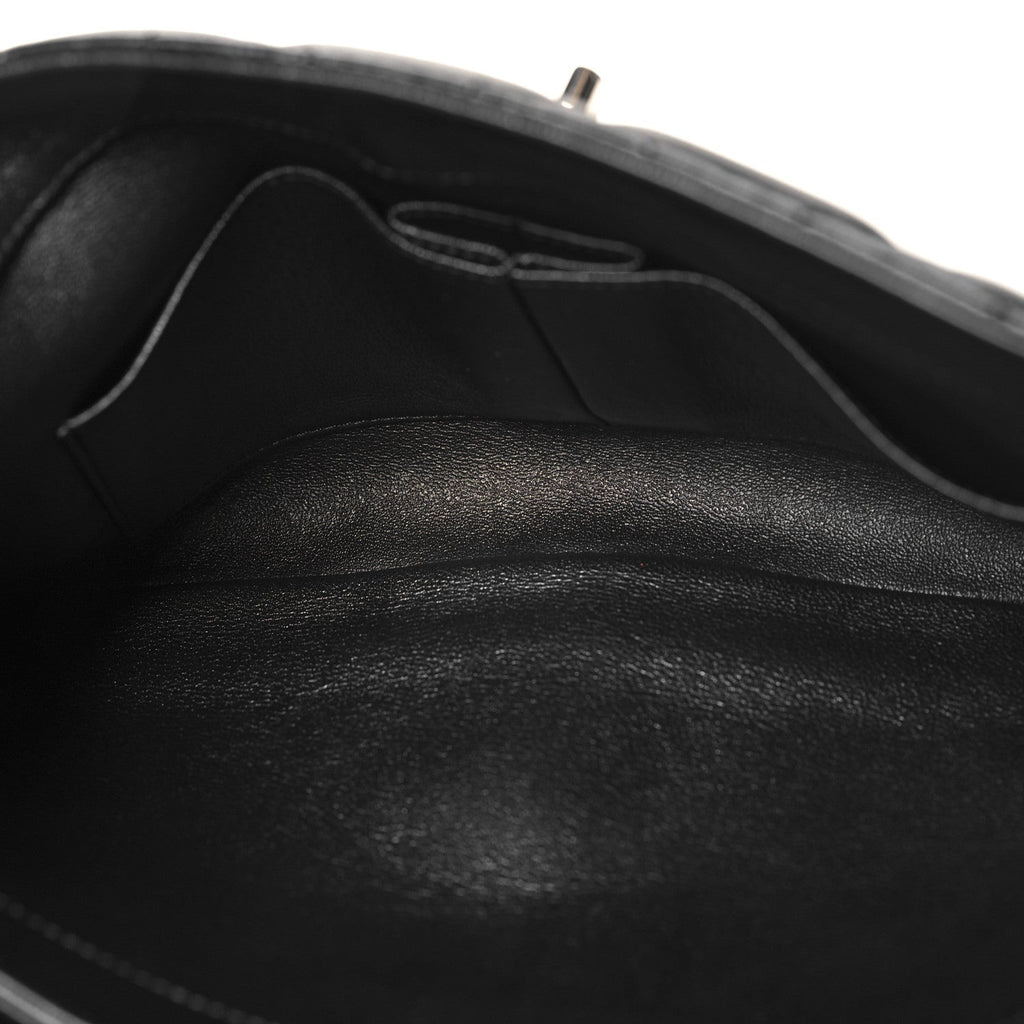 Lambskin Quilted Medium Trendy CC Flap Dual Handle Bag Black