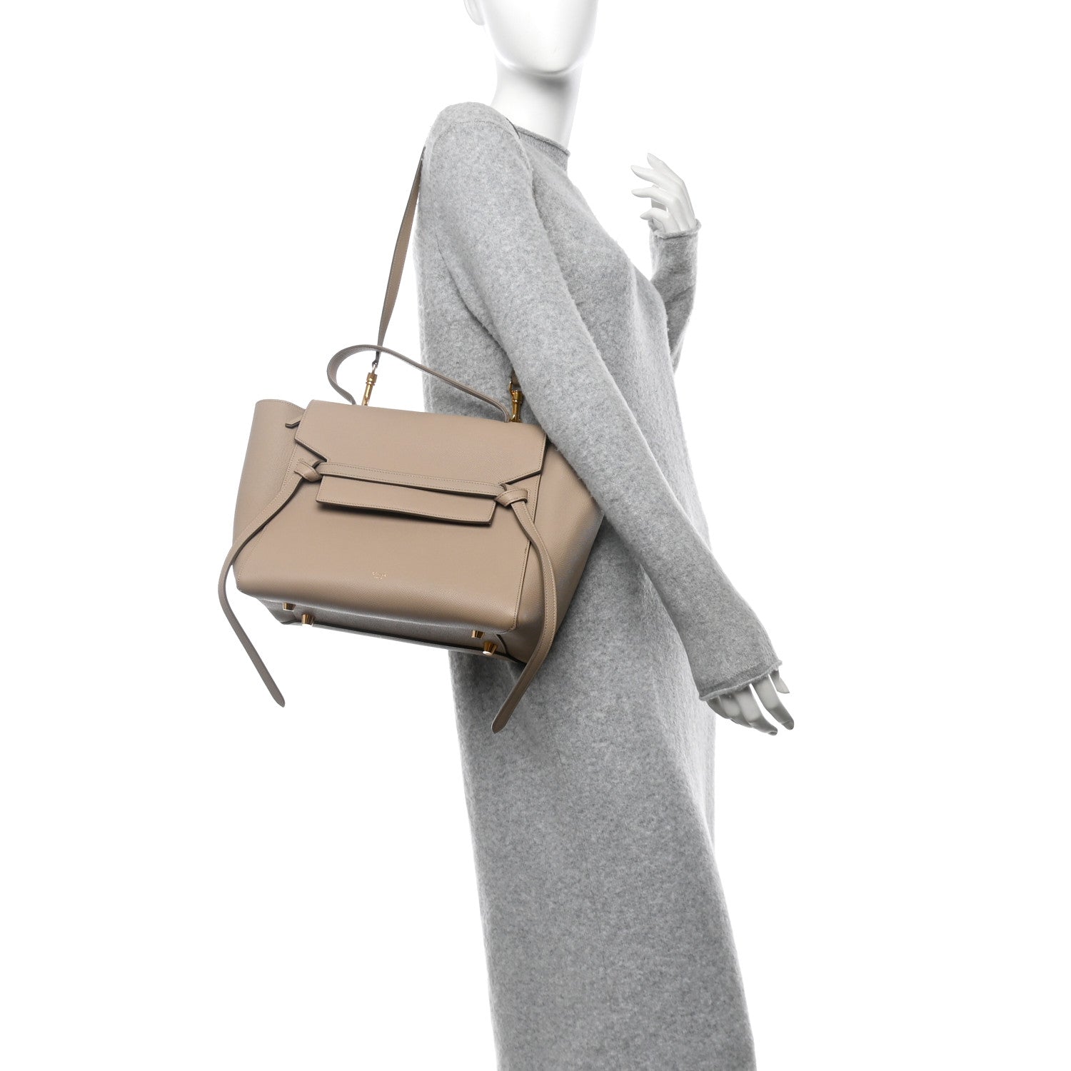 Grained Calfskin Mini Belt Bag Light Taupe