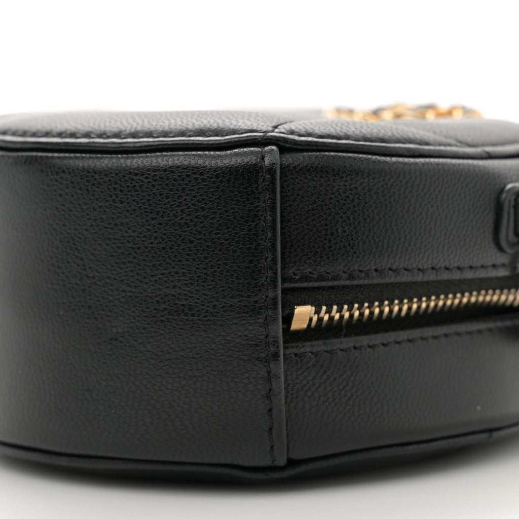 Lambskin Quilted Chanel 19 Round Clutch With Chain Black
