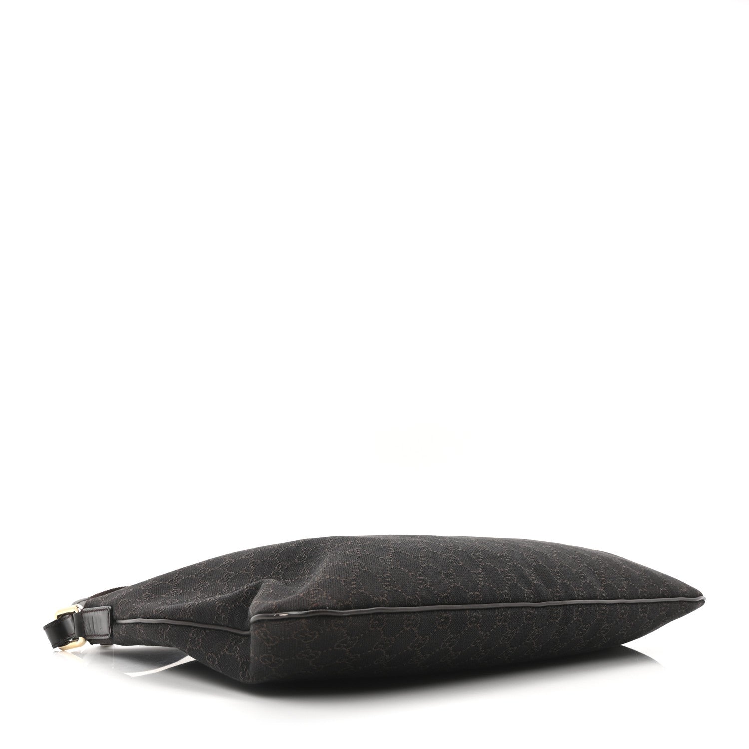 Denim Monogram Messenger Bag Dark Brown