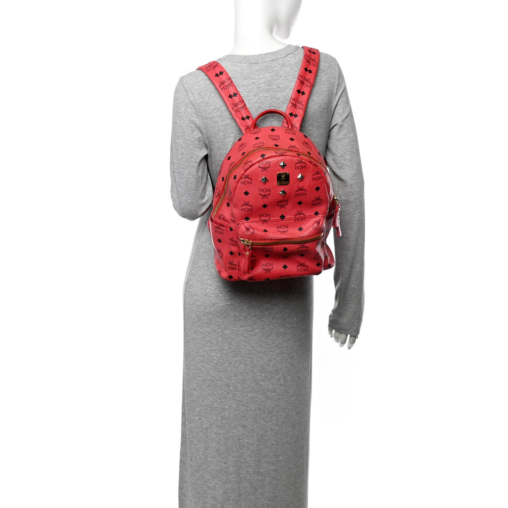 Visetos Studded Small Stark Backpack Red