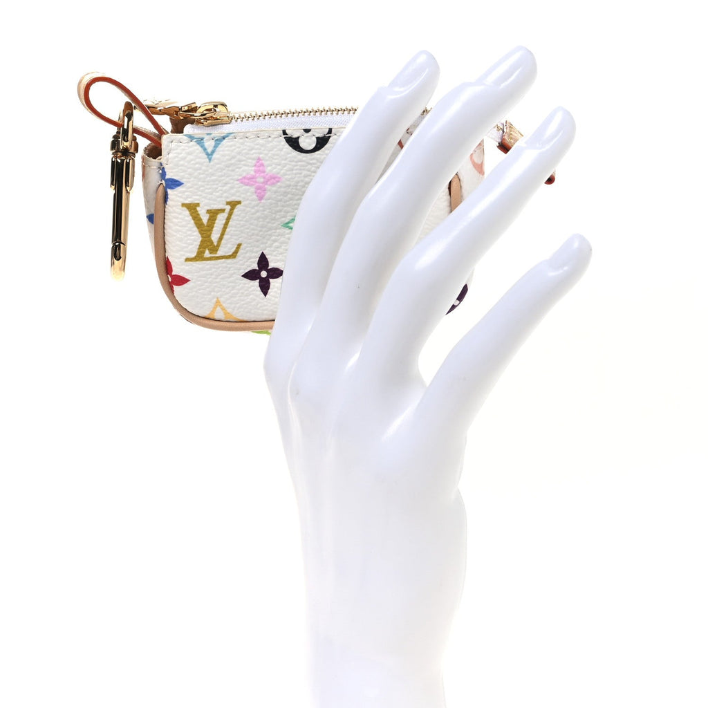 LV x TM Monogram Multicolor Micro Pochette White