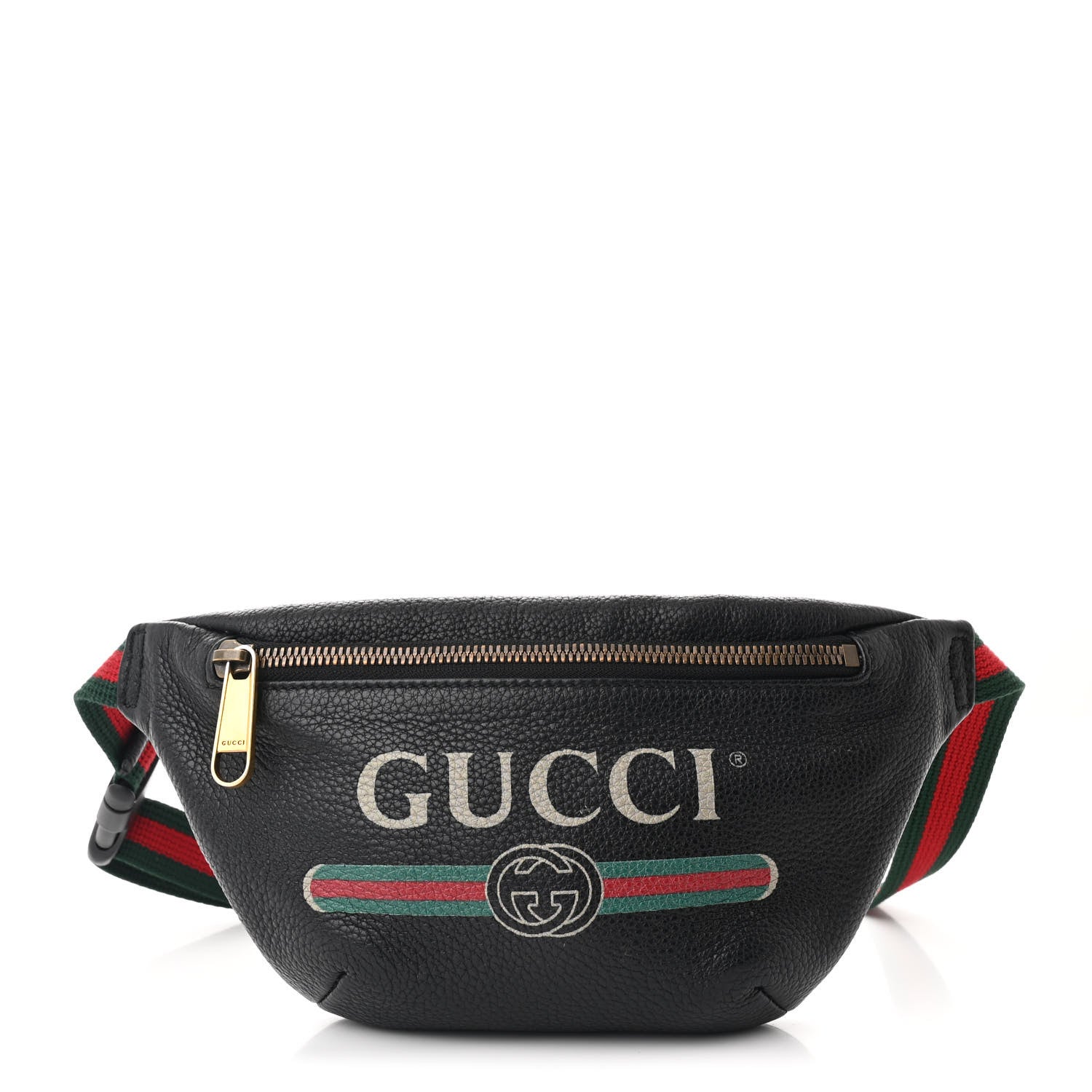 Grained Calfskin Small Logo Belt Bag Black