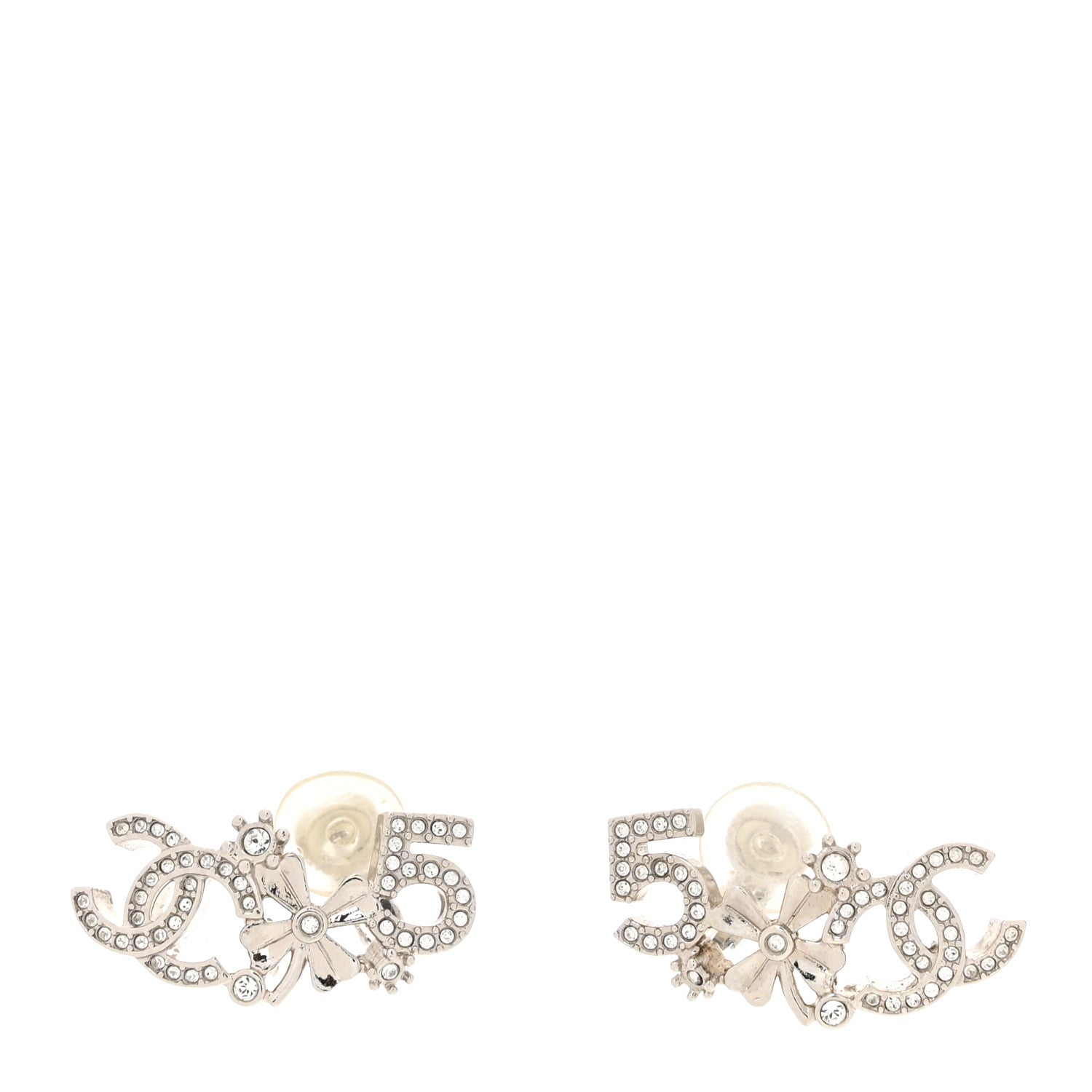 Crystal Star 5 CC Earrings Silver