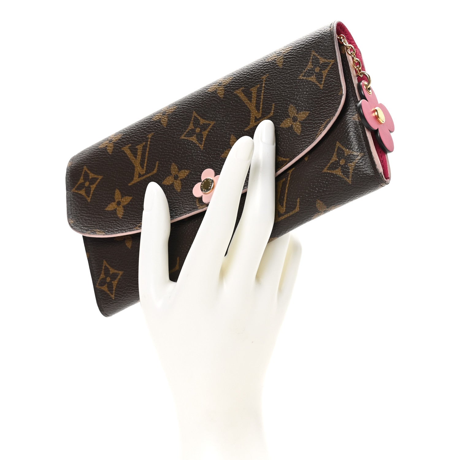 Monogram Bloom Flower Emilie Wallet Fuchsia