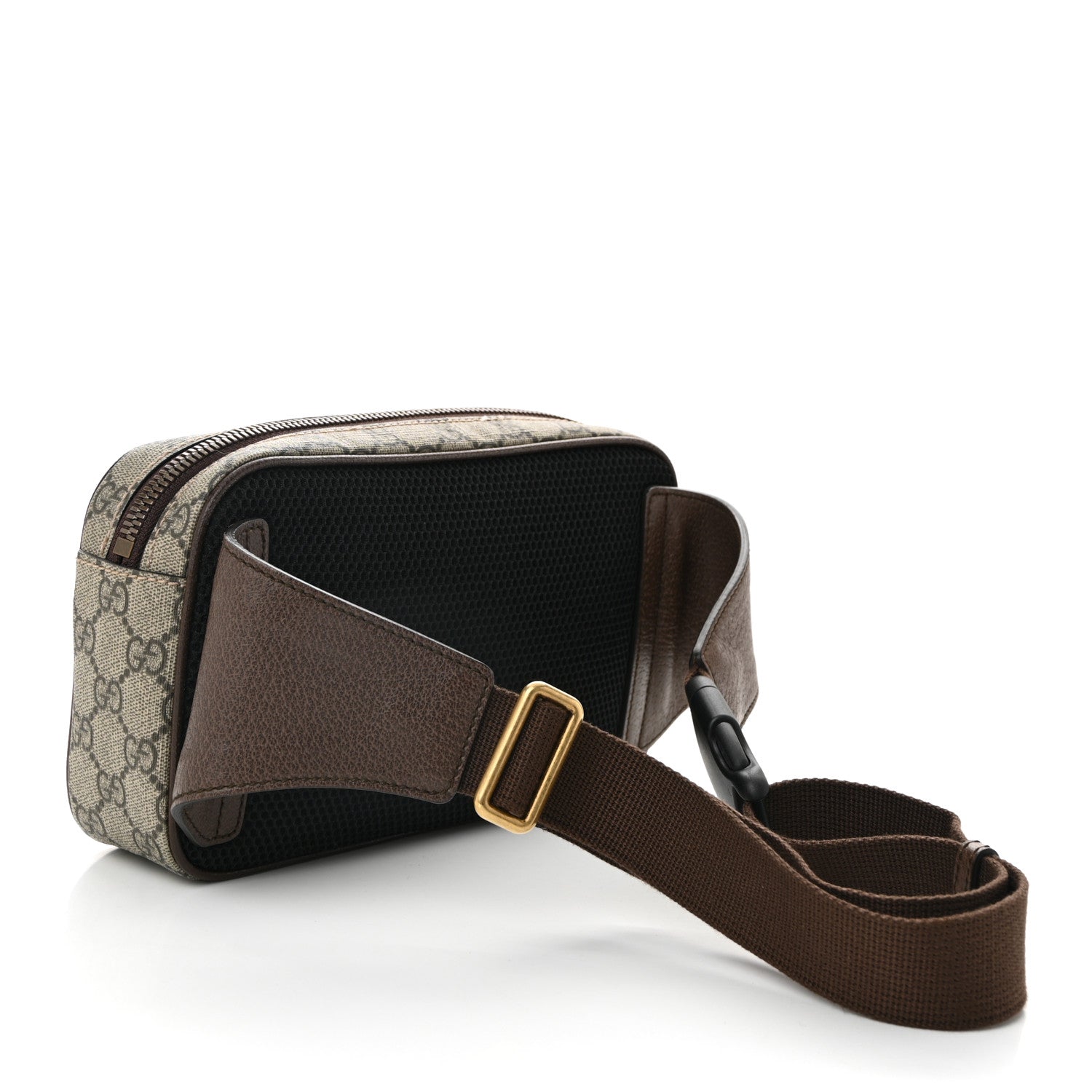 Soft GG Supreme Monogram Medium Ophidia Belt Bag Dark Brown