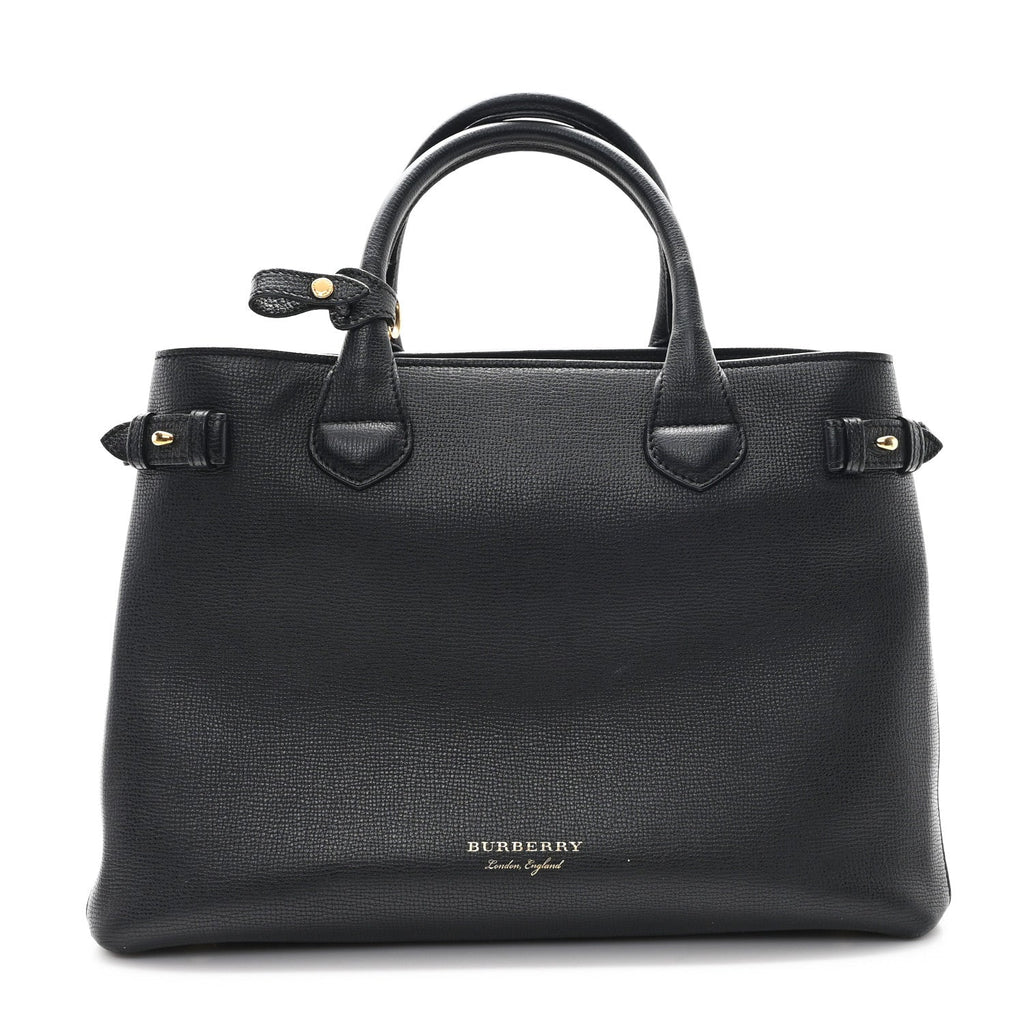 Derby Calfskin House Check Medium Banner Tote Black