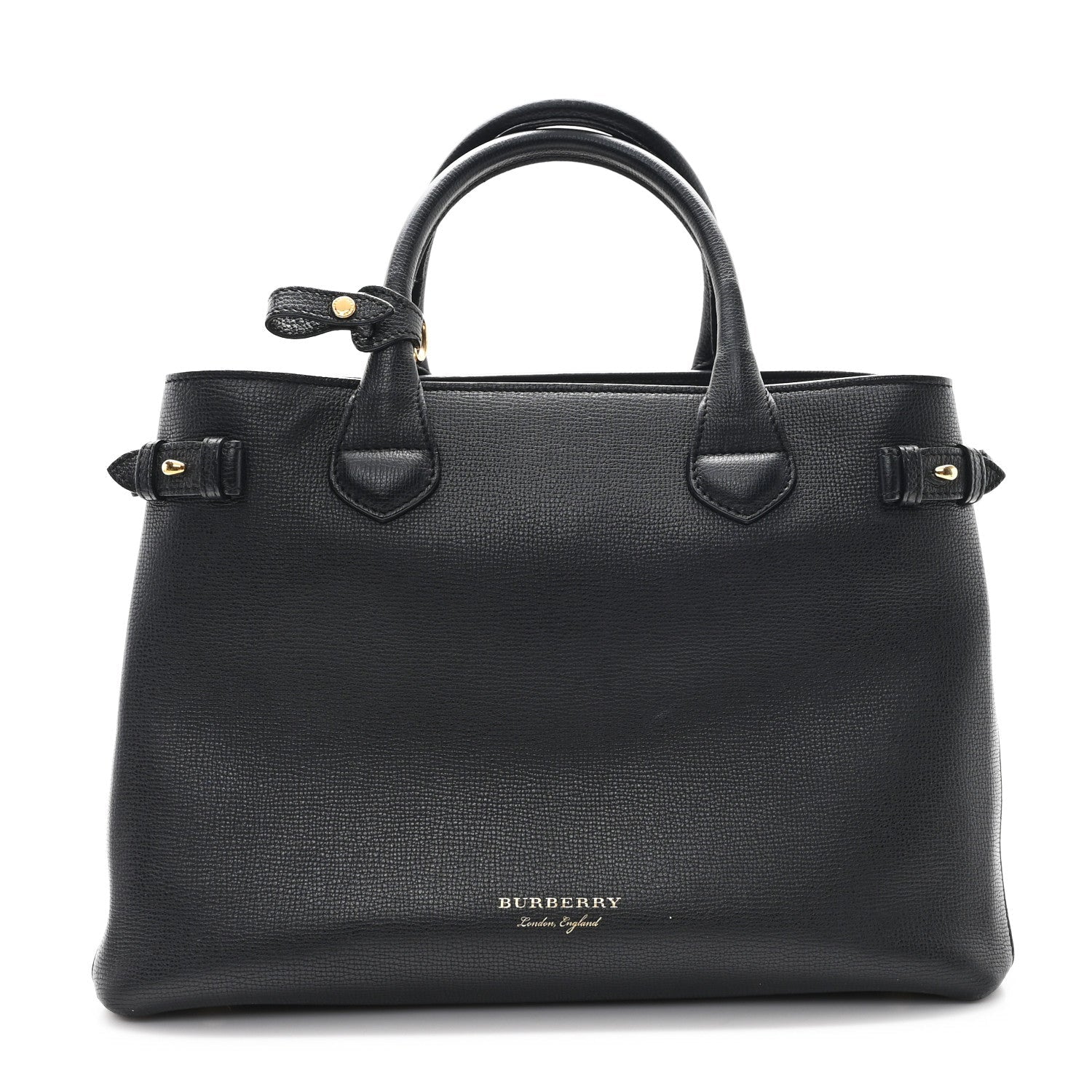 Derby Calfskin House Check Medium Banner Tote Black
