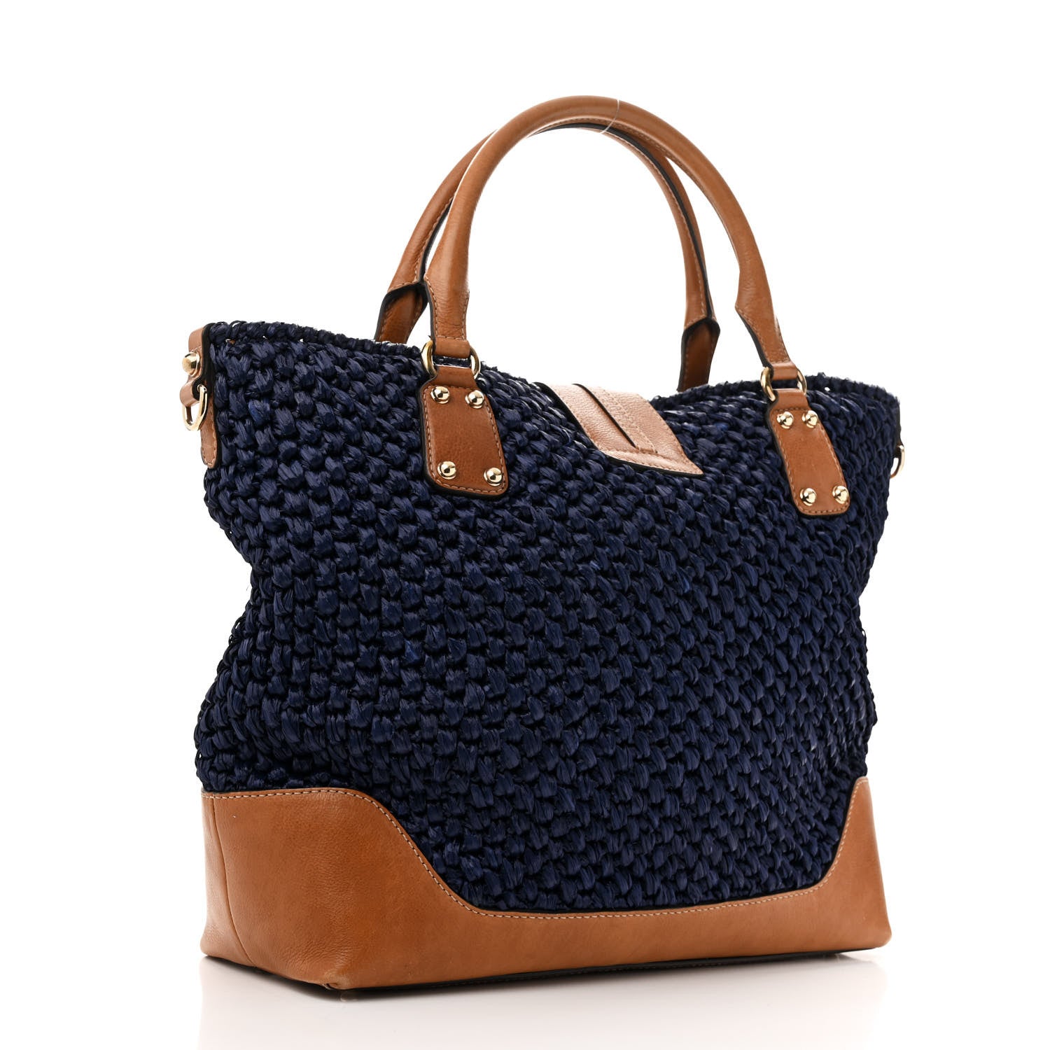 Raffia Large Santa Monica Tote Blue