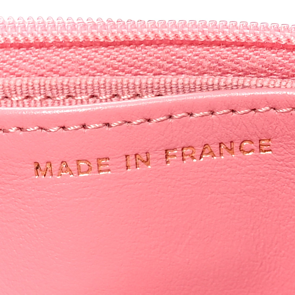 Caviar Quilted Wallet On Chain WOC Dark Pink