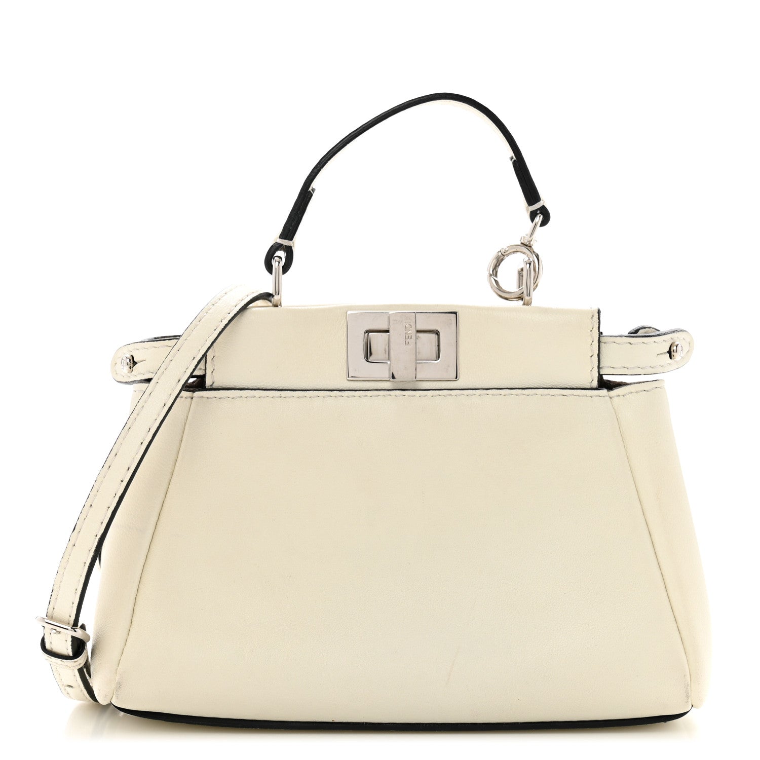 Shiny Nappa Micro Peekaboo Iconic Satchel White