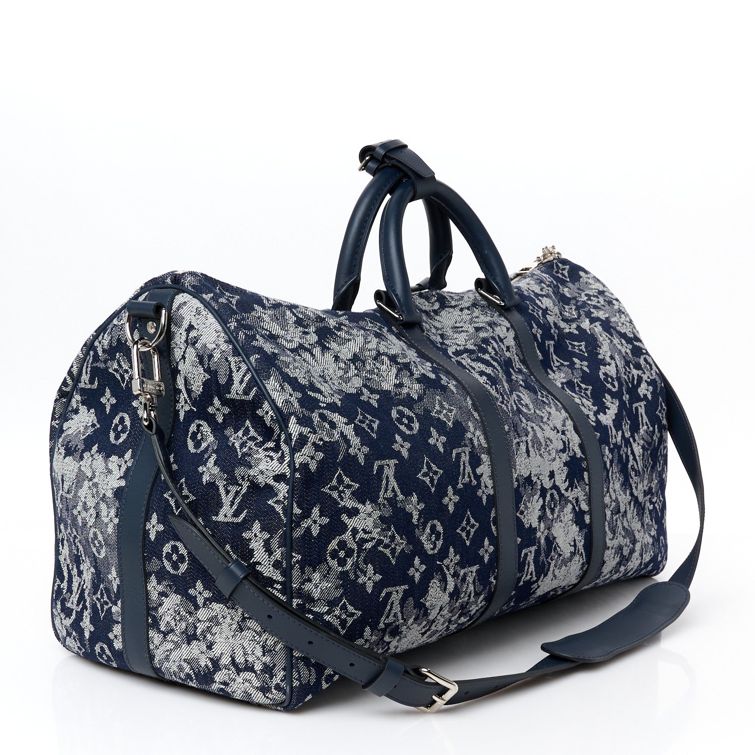 Monogram Tapestry Keepall Bandouliere 50 Bleu