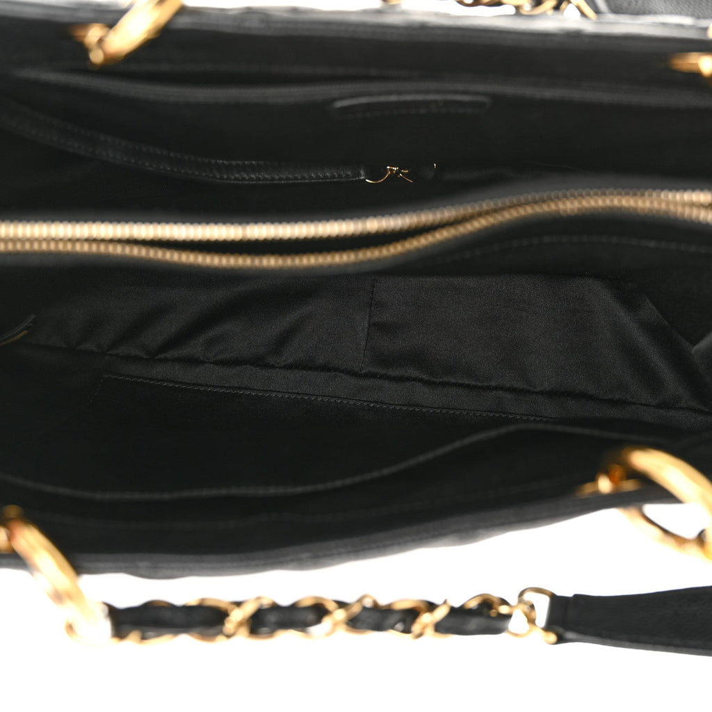 Caviar Quilted Grand Shopping Tote GST Black