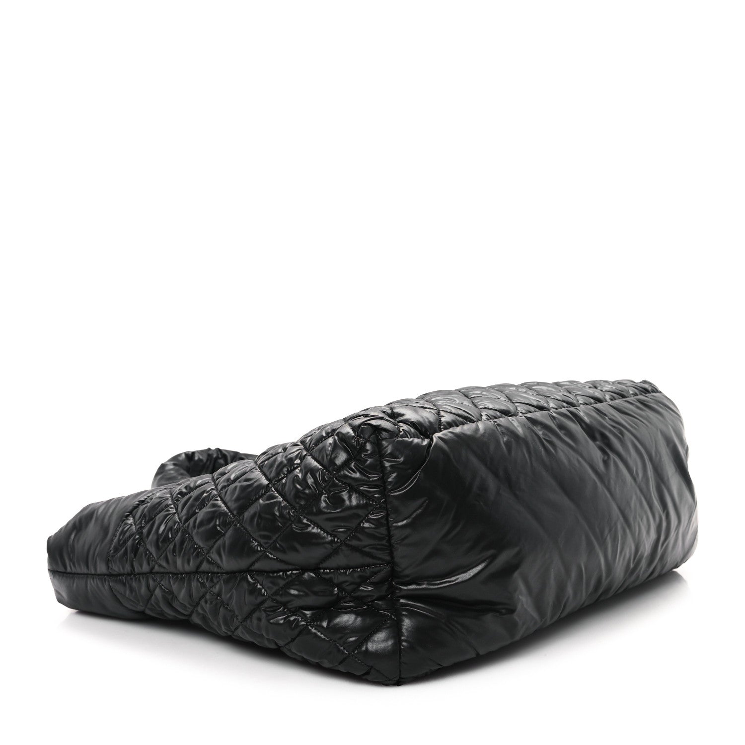 Nylon Quilted Large Coco Cocoon Tote Black