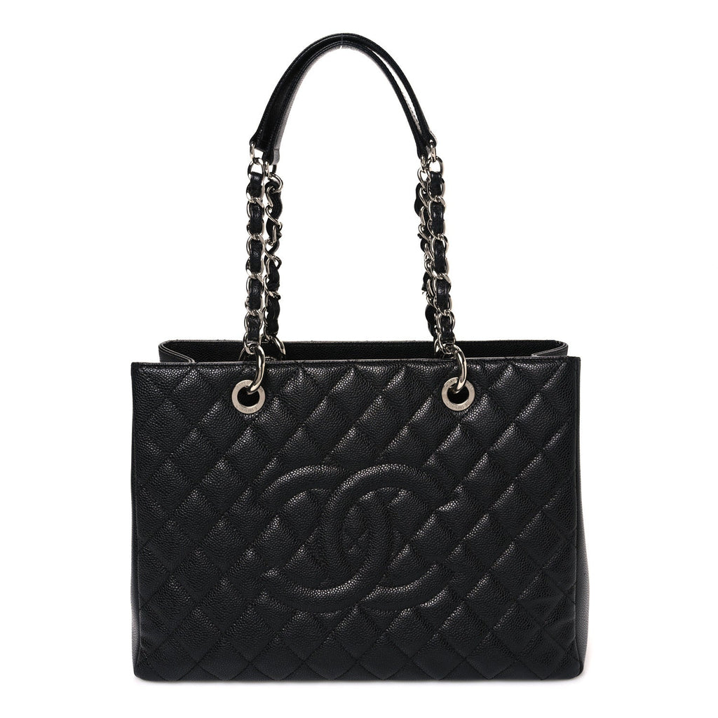 Caviar Quilted Grand Shopping Tote GST Black
