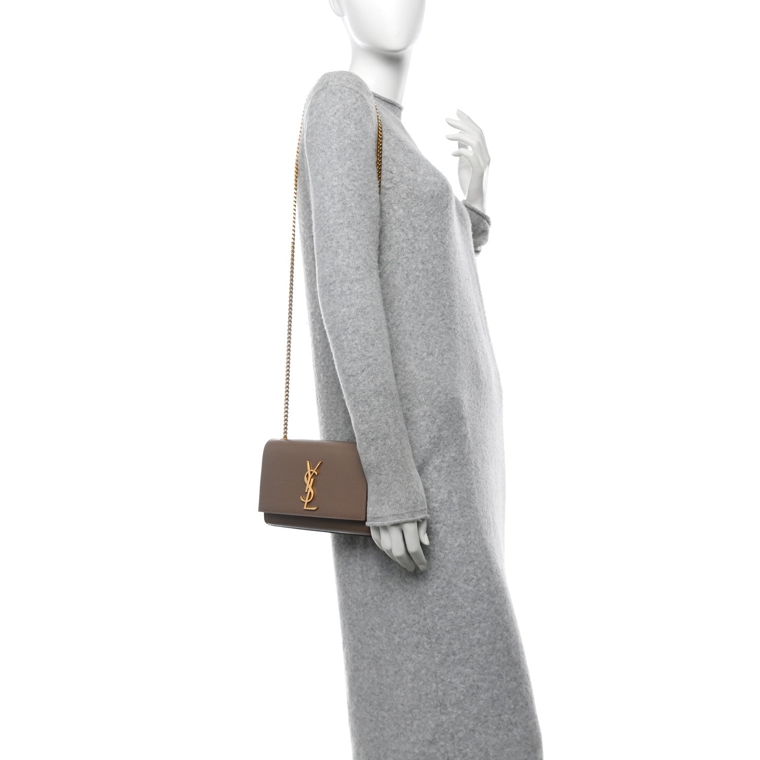 Grain De Poudre Small Monogram Kate Satchel Taupe