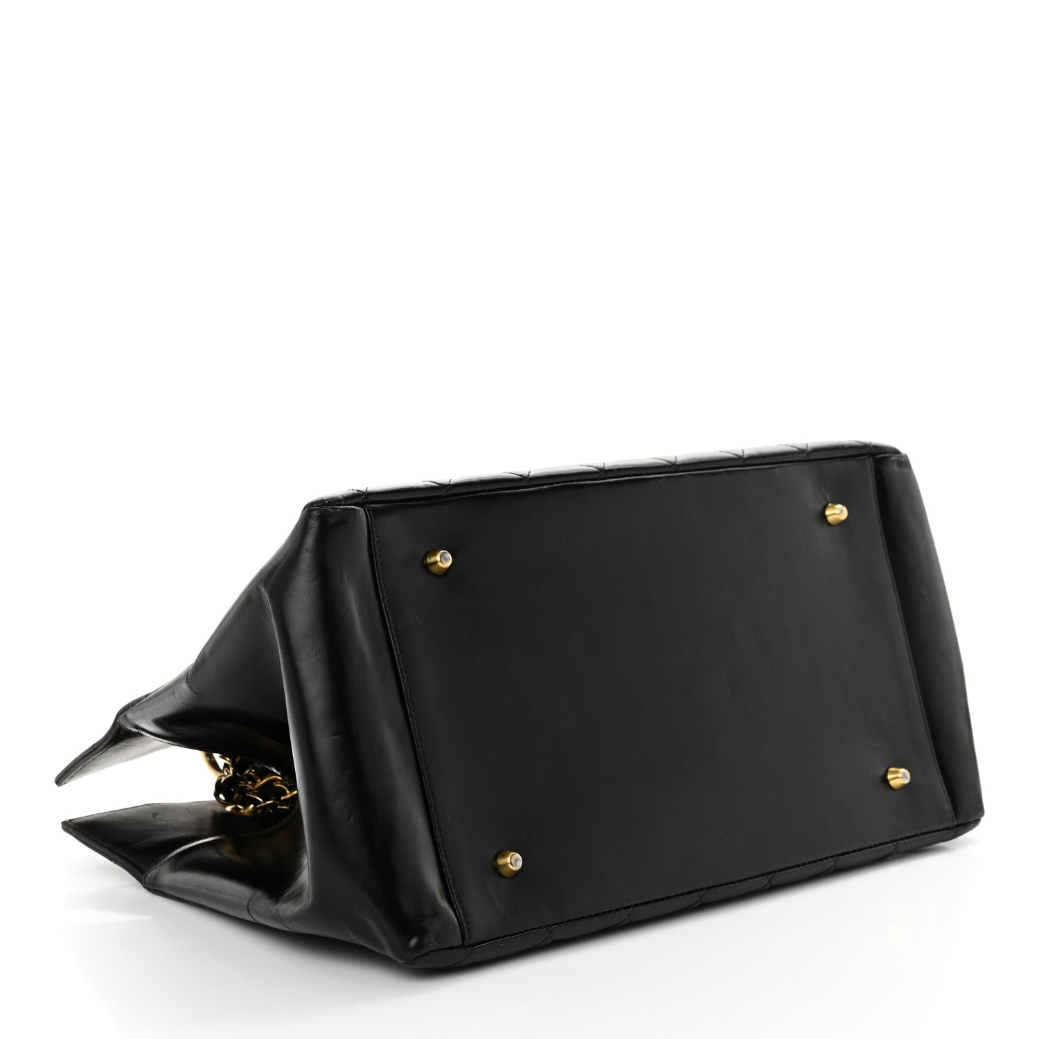 Patent Quilted Grand Shopping Tote GST Black