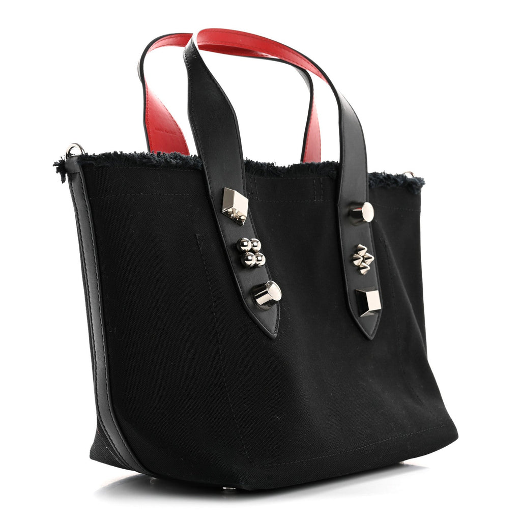 Canvas Printed Mini Frangibus Tote Black Multicolor