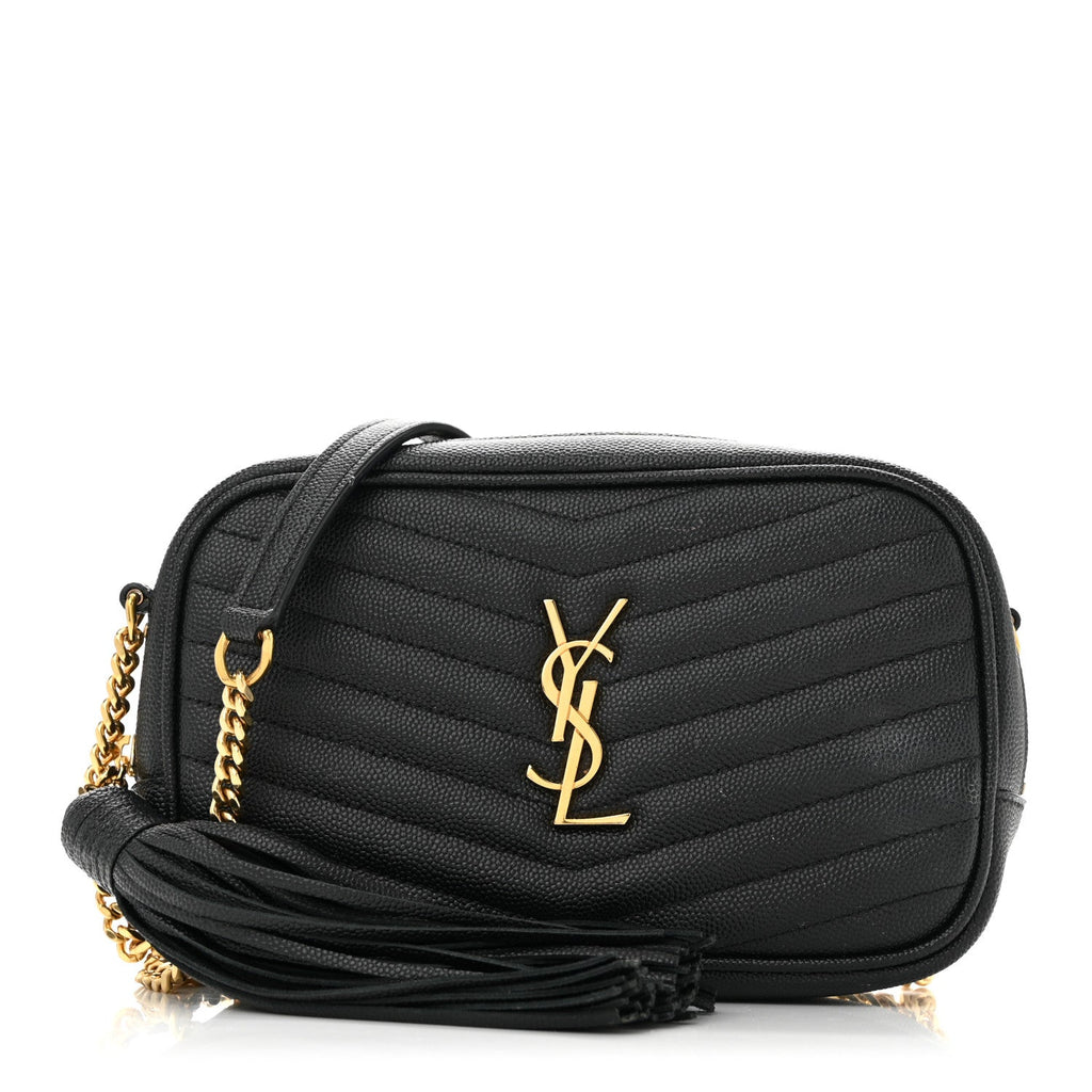 Grain De Poudre Matelasse Monogram Mini Lou Camera Bag Black